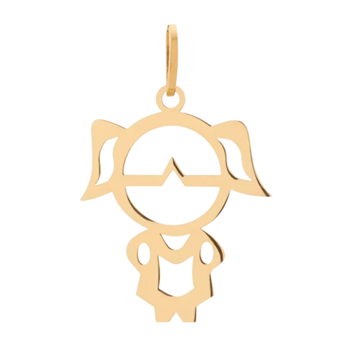 1469 - Pingente menina em ouro 18k