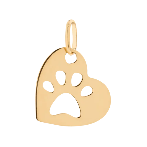 1471 - Pingente patinha de cachorro em ouro 18k