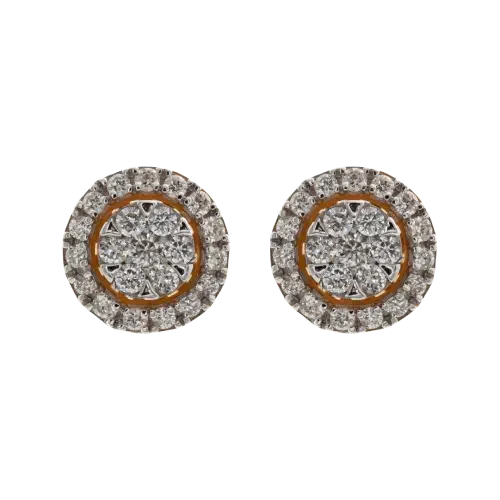 1419 - Brinco redondo em ouro 18K Cravejado de Diamantes