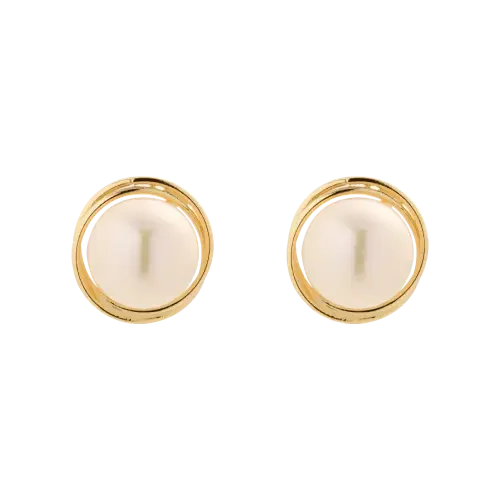 1436 - Brinco rococó em ouro 18K e pérola