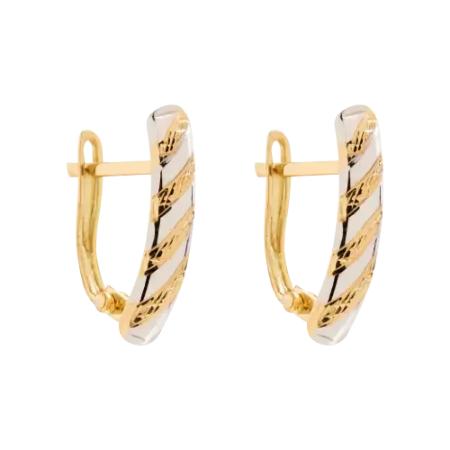 1445 - Brinco em ouro 18K amarelo e branco