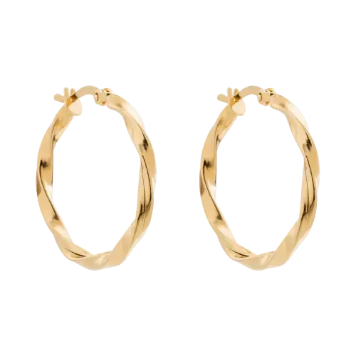 1462 - Brinco Argola torcida em ouro 18K