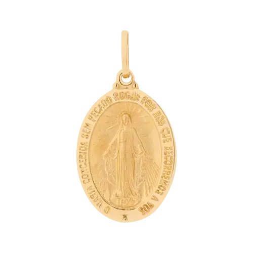 1480 - Pingente Medalha Nossa senhora das Graças em ouro 18K