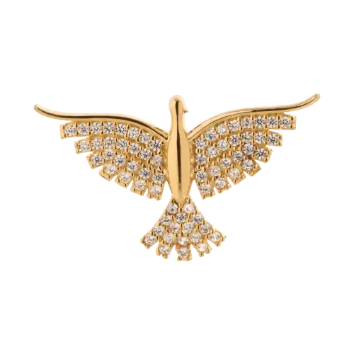 1482 - Pingente Espirito santo em ouro 18K Cravejado em zirconia