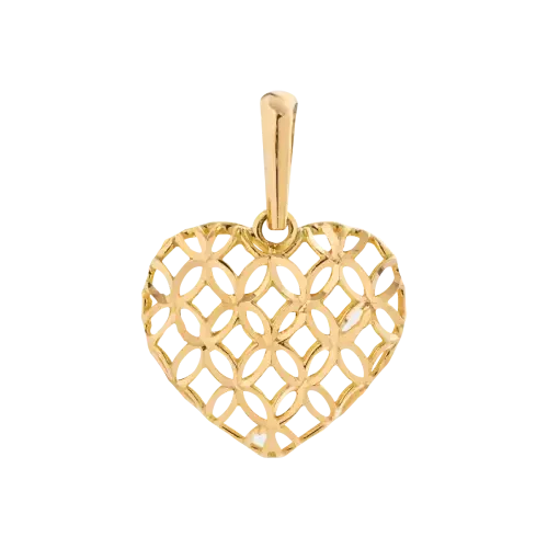 1492 - Pingente coração vazado em ouro 18K