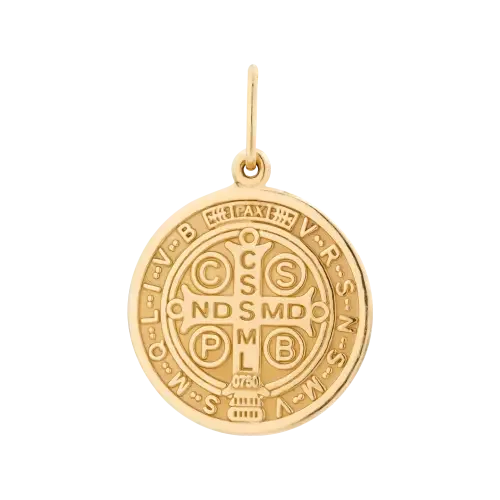 1497 - Pingente medalha São Bento em ouro 18K