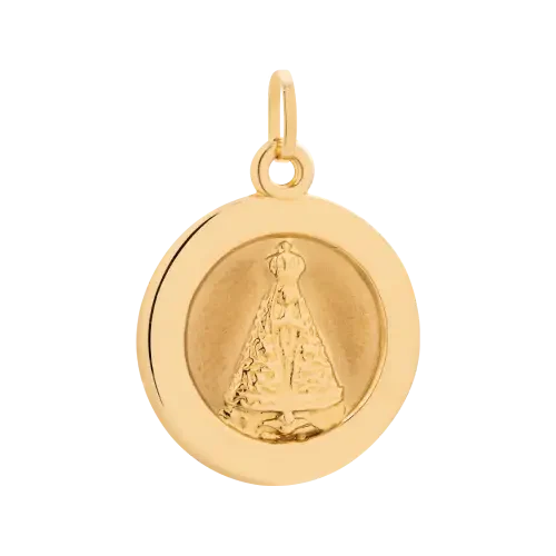 1499 - Pingente Medalha Nossa Senhora Aparecida em ouro 18K