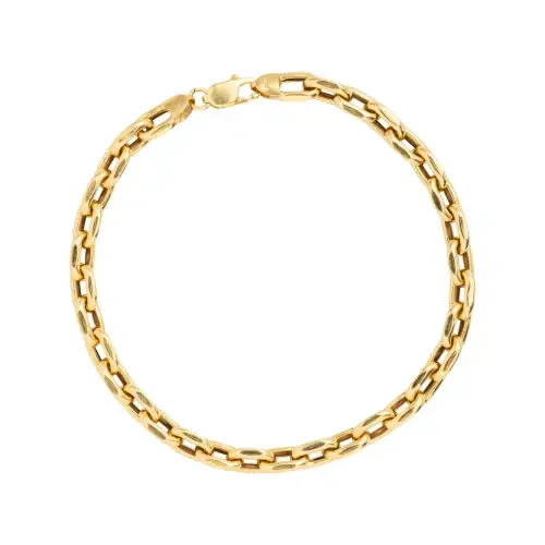 1613 - Pulseira cadeado em ouro 18k oca