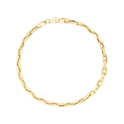 1614 - Pulseira cadeado em ouro 18k oca