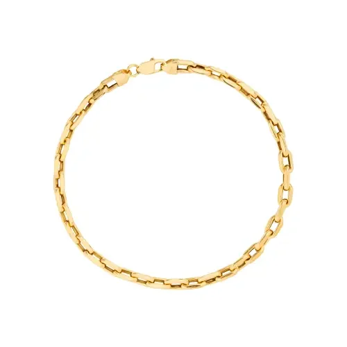 1617 - Pulseira cadeado em ouro 18k oca