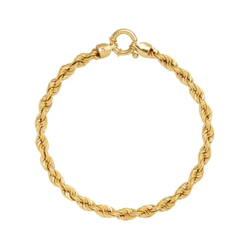 1625 - Pulseira Corda em ouro 18k oca