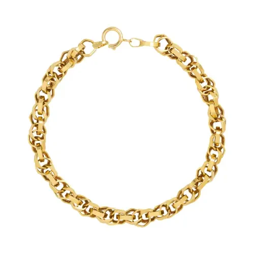 1630 - Pulseira elos entrelaçados em ouro 18k oca