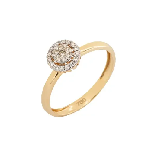1297 - Anel em ouro 18K com Diamantes