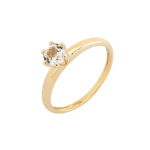 1299 - Anel em ouro 18K com Topázio Branco