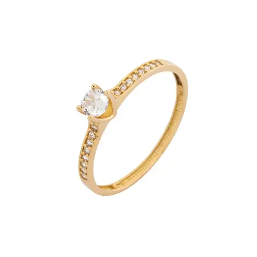 1329 - Anel solitário em ouro 18K