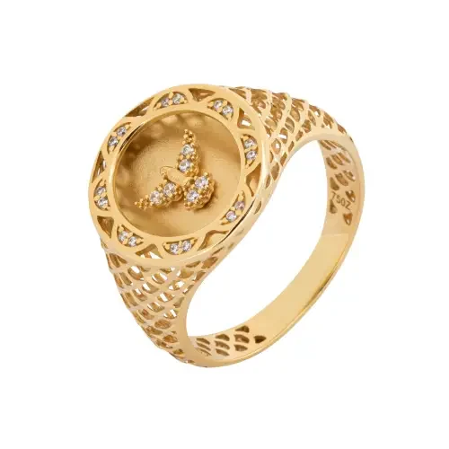 1331 - Anel espirito santo em ouro 18K