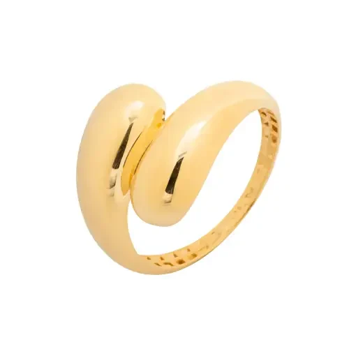1336 - Anel gota organico em ouro 18k